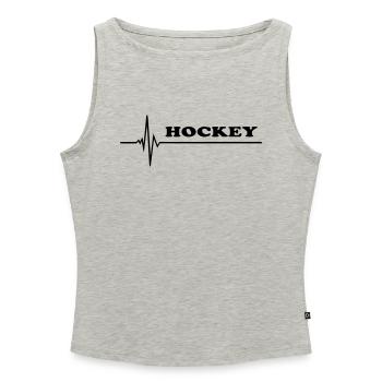 Hockey - Frauen Organic Tank Top mit U-Boot-Ausschnitt - Grau meliert - Vorne - Selfina (174cm)
