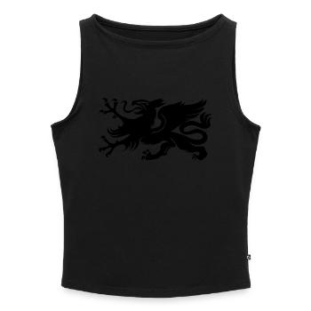 Wappen Rostock Greif - Frauen Organic Tank Top mit U-Boot-Ausschnitt - Grau meliert - Vorne - Selfina (174cm)