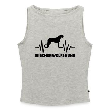 Irischer Wolfshund - Frauen Organic Tank Top mit U-Boot-Ausschnitt - Grau meliert - Vorne - Selfina (174cm)