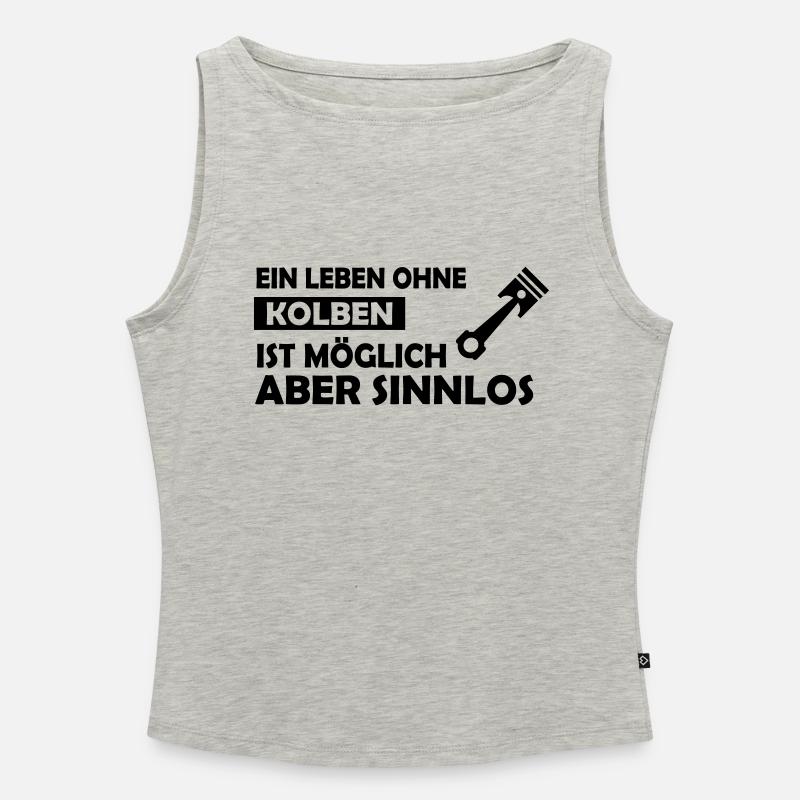 ein leben ohne kolben - Frauen Organic Tank Top mit U-Boot-Ausschnitt - Grau meliert