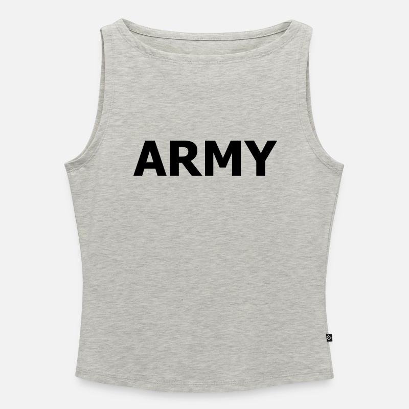 Army - Frauen Organic Tank Top mit U-Boot-Ausschnitt - Grau meliert