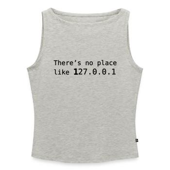 Es gibt keinen Platz wie 127.0.0.1 - Frauen Organic Tank Top mit U-Boot-Ausschnitt - Grau meliert - Vorne - Selfina (174cm)