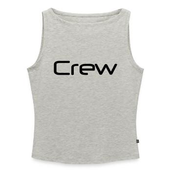 crew - Débardeur femme à encolure bateau bio - gris chiné - Devant - Selfina (174cm)
