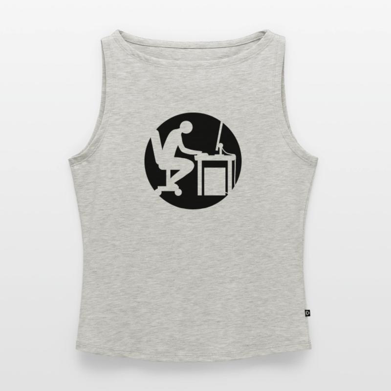 Computer desk nerd logo Women’s Organic Boat Neck Tank Top