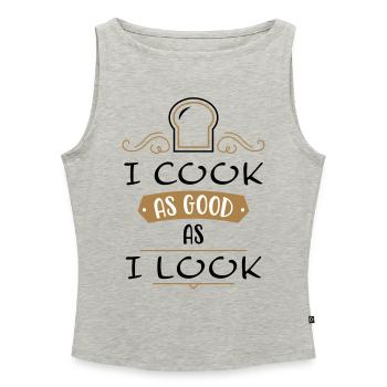 Amateur chef - Women’s Organic Boat Neck Tank Top - heather grey - Front - Selfina (174cm)