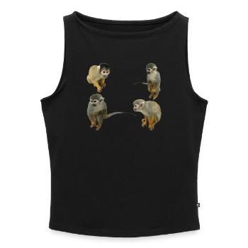 Monkeys - Women’s Organic Boat Neck Tank Top - heather grey - Front - Selfina (174cm)