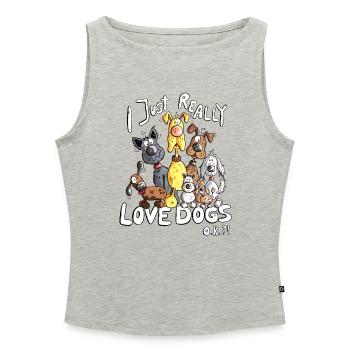 Hunde Hundehaufen Hund I Just Really Love Dogs - Frauen Organic Tank Top mit U-Boot-Ausschnitt - Grau meliert - Vorne - Selfina (174cm)