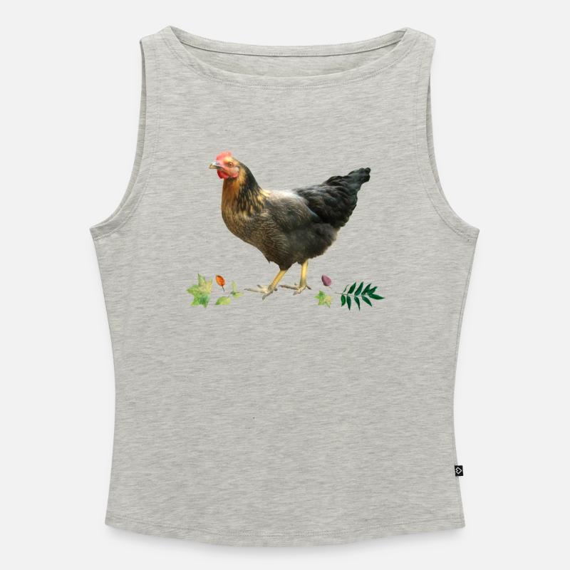 Chicken - Women’s Organic Boat Neck Tank Top - heather grey