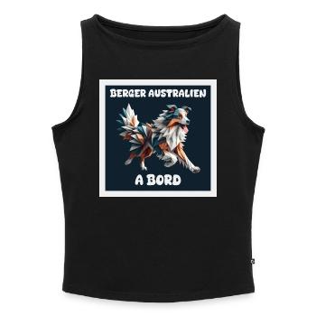 AUSTRALIAN SHEPHERD AUTOAUFKLEBER AN BORD - Frauen Organic Tank Top mit U-Boot-Ausschnitt - Grau meliert - Vorne - Selfina (174cm)