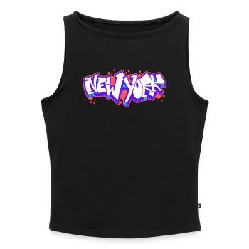 New York Horizontal Graffiti 1 - Women’s Organic Boat Neck Tank Top - heather grey - Front - Selfina (174cm)