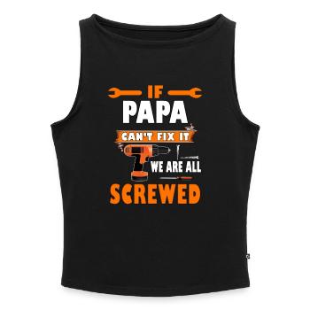 Chemise If Papa Can’t Fix It – T-shirt pour la fête des pères - Débardeur femme à encolure bateau bio - gris chiné - Devant - Selfina (174cm)