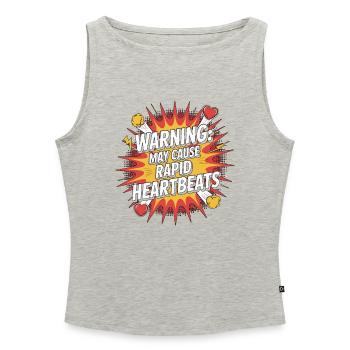 Cardiac Tech Warning May Cause Rapid Sonography - Frauen Organic Tank Top mit U-Boot-Ausschnitt - Grau meliert - Vorne - Selfina (174cm)
