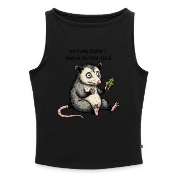 Nature Didn't Train Me For This – Feral Opossum - Women’s Organic Boat Neck Tank Top - heather grey - Front - Selfina (174cm)