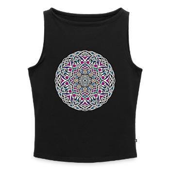 Beltane Mandala Heidnische Maifeierlichkeiten - Frauen Organic Tank Top mit U-Boot-Ausschnitt - Grau meliert - Vorne - Selfina (174cm)