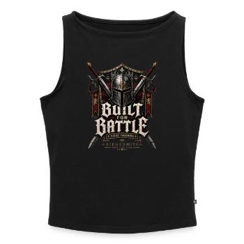 Kreuzritter: Für den Kampf gebaut - Frauen Organic Tank Top mit U-Boot-Ausschnitt - Grau meliert - Vorne - Selfina (174cm)