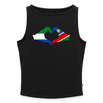 Sierra Leone Namibia Flag Hands Heart - Women’s Organic Boat Neck Tank Top - heather grey - Front - Selfina (174cm)
