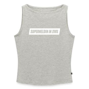 Superheldin In Zivil Superheldinnen Kostüm JGA - Frauen Organic Tank Top mit U-Boot-Ausschnitt - Grau meliert - Vorne - Selfina (174cm)