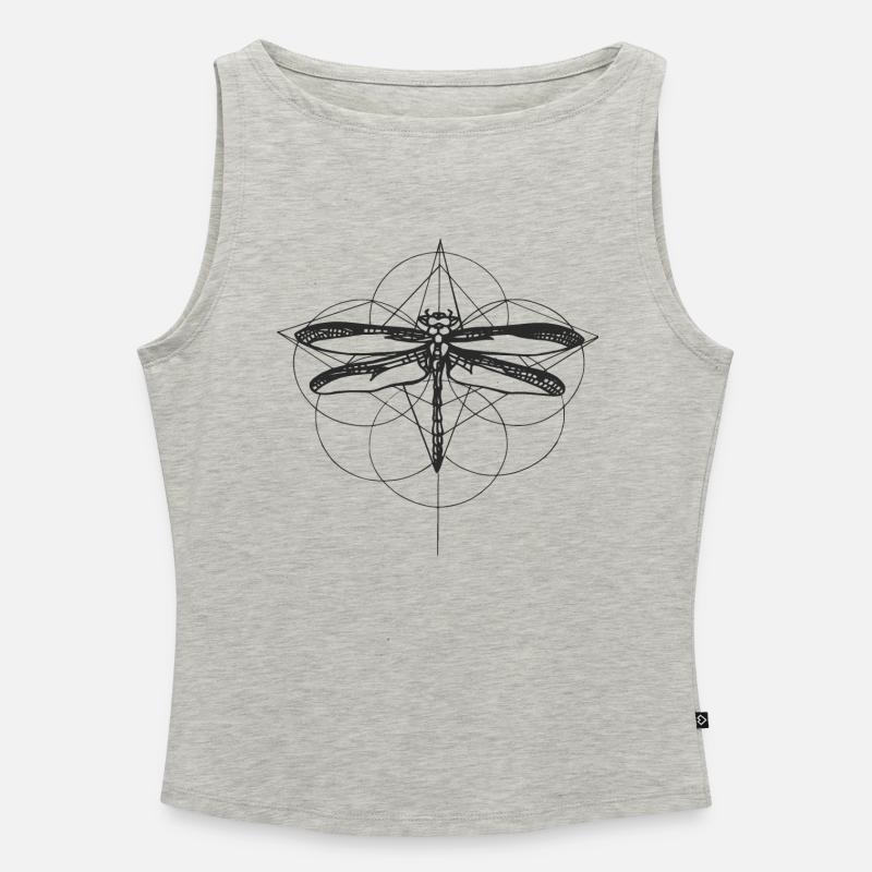 Libelle - Frauen Organic Tank Top mit U-Boot-Ausschnitt - Grau meliert