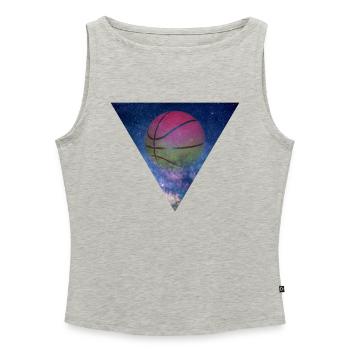 GALAXY BASKETBALL BALLER GIFT - Women’s Organic Boat Neck Tank Top - heather grey - Front - Selfina (174cm)