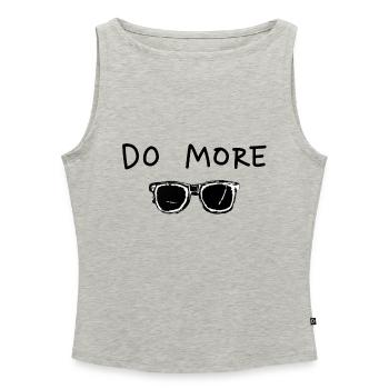 Do More - Frauen Organic Tank Top mit U-Boot-Ausschnitt - Grau meliert - Vorne - Selfina (174cm)