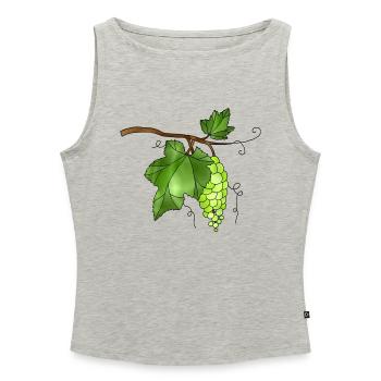 grapes - Women’s Organic Boat Neck Tank Top - heather grey - Front - Selfina (174cm)