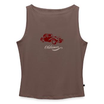 Oldtimer - Frauen Organic Tank Top mit U-Boot-Ausschnitt - Grau meliert - Vorne - Selfina (174cm)