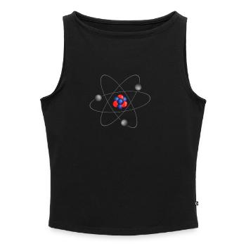 atom - Frauen Organic Tank Top mit U-Boot-Ausschnitt - Grau meliert - Vorne - Selfina (174cm)