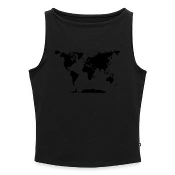 World map - Women’s Organic Boat Neck Tank Top - heather grey - Front - Selfina (174cm)