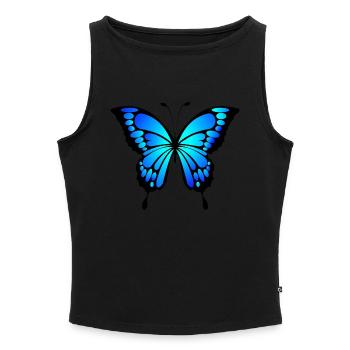 butterfly blue - Women’s Organic Boat Neck Tank Top - heather grey - Front - Selfina (174cm)