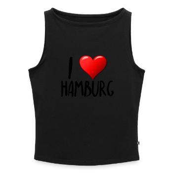 I Love Hamburg - Frauen Organic Tank Top mit U-Boot-Ausschnitt - Grau meliert - Vorne - Selfina (174cm)