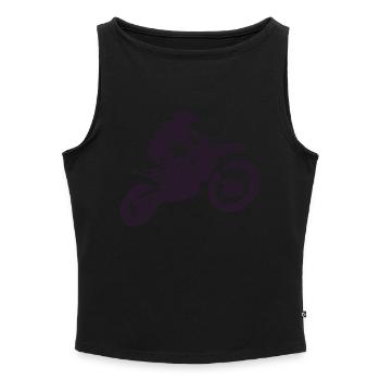 Motorcross - Frauen Organic Tank Top mit U-Boot-Ausschnitt - Grau meliert - Vorne - Selfina (174cm)