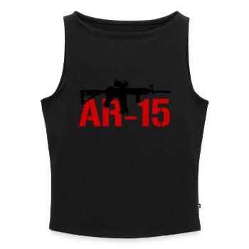 Ar 15 Rifle - Women’s Organic Boat Neck Tank Top - heather grey - Front - Selfina (174cm)