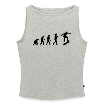Evolution skate - Frauen Organic Tank Top mit U-Boot-Ausschnitt - Grau meliert - Vorne - Selfina (174cm)