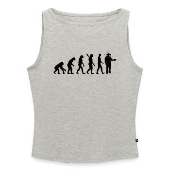 Imker - Frauen Organic Tank Top mit U-Boot-Ausschnitt - Grau meliert - Vorne - Selfina (174cm)