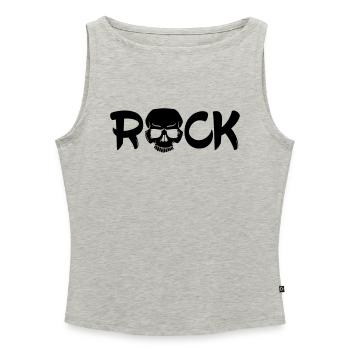 ROCK - Frauen Organic Tank Top mit U-Boot-Ausschnitt - Grau meliert - Vorne - Selfina (174cm)