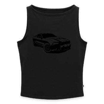 blockedTitle - Women’s Organic Boat Neck Tank Top - heather grey - Front - Selfina (174cm)