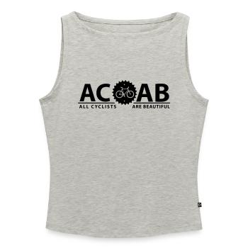 ACAB ALL CYCLISTS - Débardeur femme à encolure bateau bio - gris chiné - Devant - Selfina (174cm)