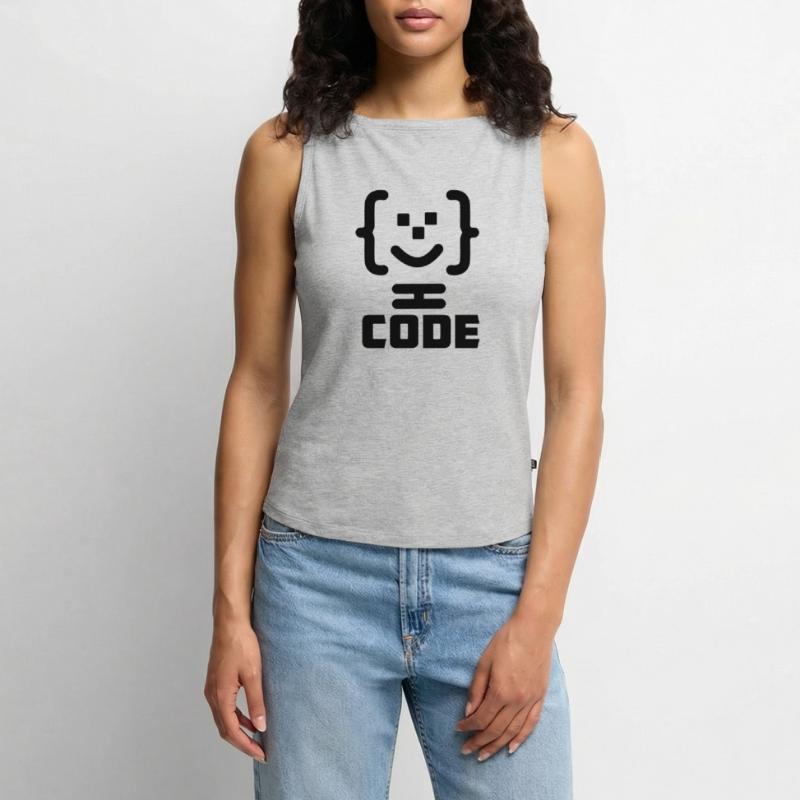 Main programmer code logo with text CODE Women’s Organic Boat Neck Tank Top