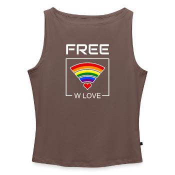Rainbow Heart Connection - Women’s Organic Boat Neck Tank Top - heather grey - Front - Selfina (174cm)