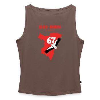 Bas-Rhin 67 - Women’s Organic Boat Neck Tank Top - heather grey - Front - Selfina (174cm)