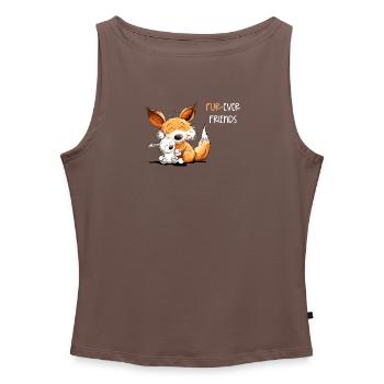 Fuchs Mit Hase Freundschaft Spruch - Frauen Organic Tank Top mit U-Boot-Ausschnitt - Grau meliert - Vorne - Selfina (174cm)