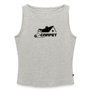 Carpet rolls logo with house - Women’s Organic Boat Neck Tank Top - heather grey - Front - Selfina (174cm)