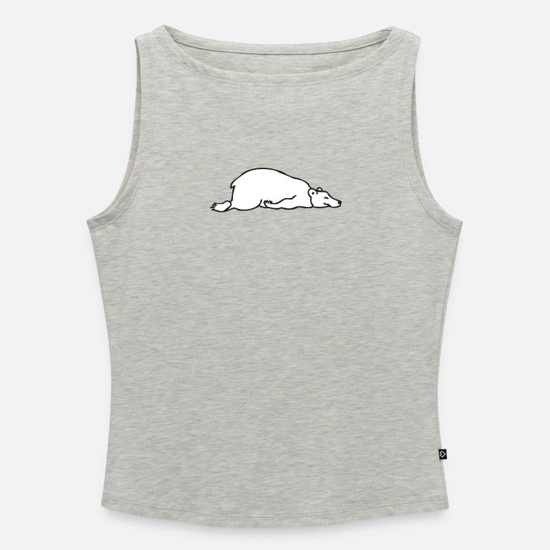 The Lazy Paule - Orso addormentato - Canotta donna con scollo a barca bio - grigio melange