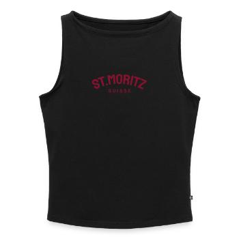 St. Moritz - Suisse - Schweiz - Swiss - Frauen Organic Tank Top mit U-Boot-Ausschnitt - Grau meliert - Vorne - Selfina (174cm)