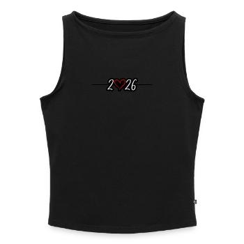 2026 Herz - Frauen Organic Tank Top mit U-Boot-Ausschnitt - Grau meliert - Vorne - Selfina (174cm)