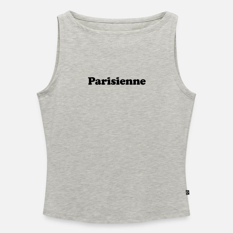 Paris - Women’s Organic Boat Neck Tank Top - heather grey