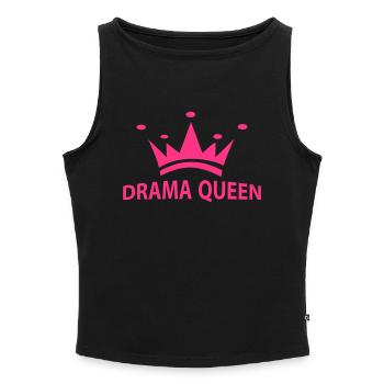 drama_queen - Women’s Organic Boat Neck Tank Top - black - Front - Selfina (174cm)