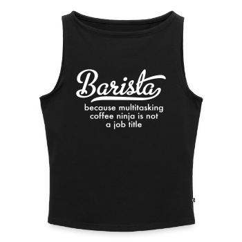 Barista - Frauen Organic Tank Top mit U-Boot-Ausschnitt - Grau meliert - Vorne - Selfina (174cm)