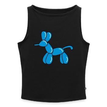 ballon_hund - Frauen Organic Tank Top mit U-Boot-Ausschnitt - Schwarz - Vorne - Selfina (174cm)