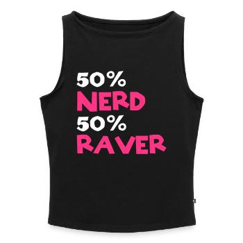 Nerd Raver - Women’s Organic Boat Neck Tank Top - black - Front - Selfina (174cm)